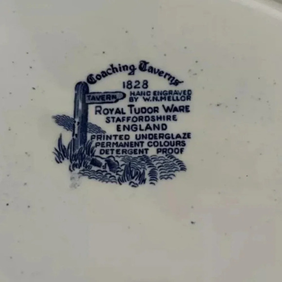Vintage Royal Tudor Ware England Coaching Taverns 1828 Serving Oval Platter Tray - Picture 3 of 4